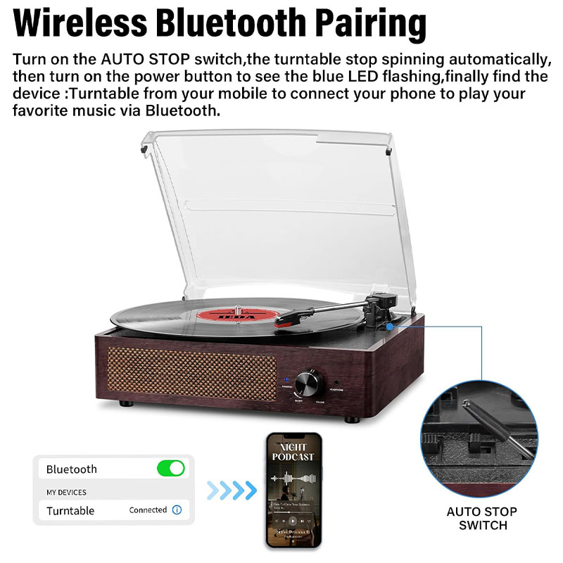 Vintage Bluetooth Record Player